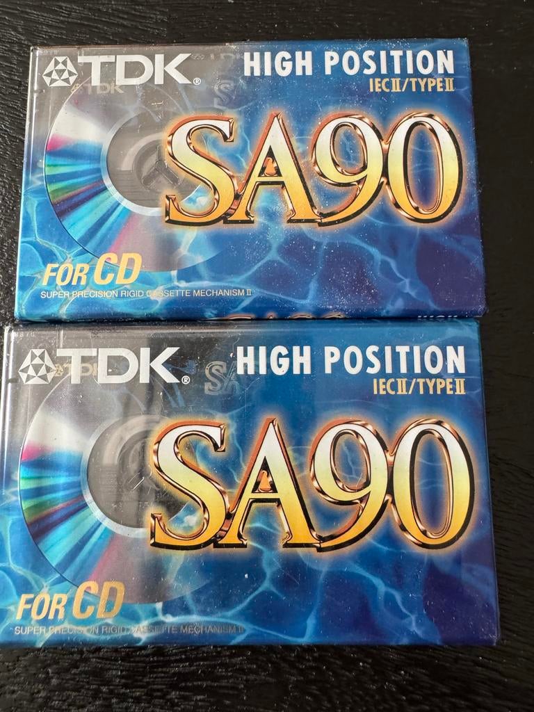 2x TDK SA90 High Position IECII/TypeII Cassettebandjes, Tdk, Overige genres, Tdk, Sa 90 tdk