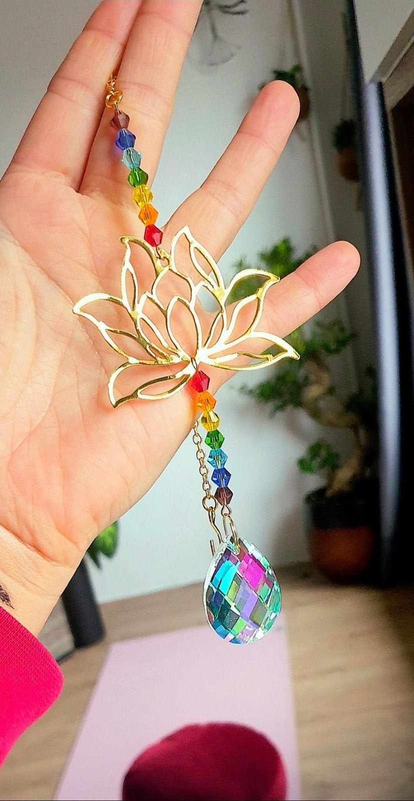 Raamkristal | Model: Lotus Chakra, Ophalen of Verzenden, Nieuw, Yoga-accessoire