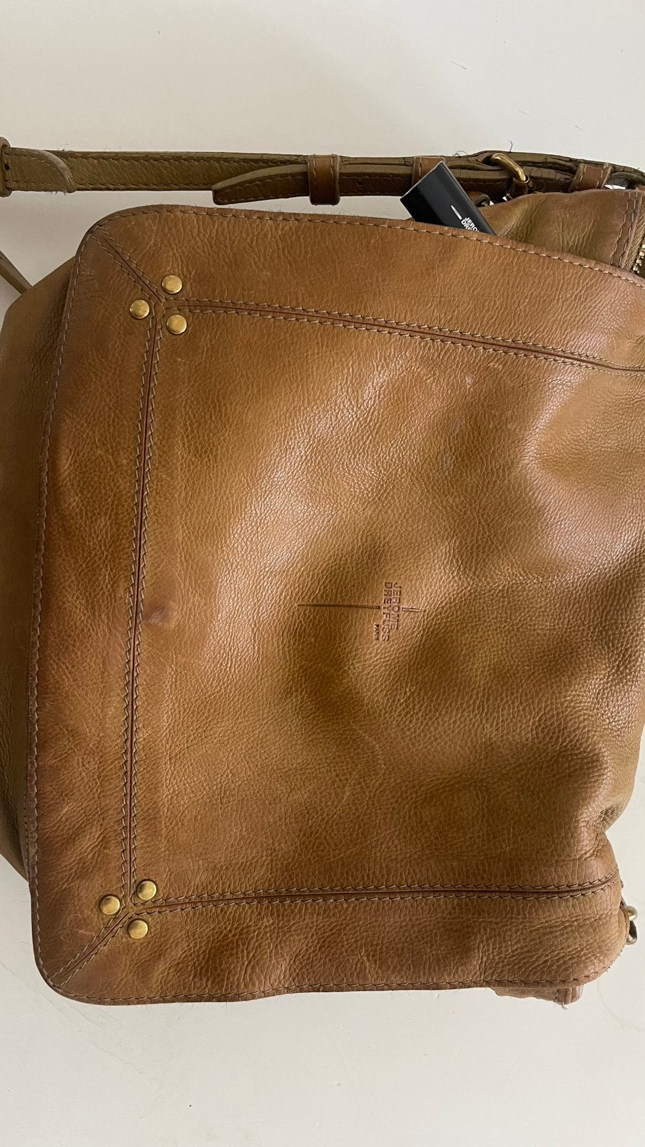 Te koop: leren tas, Jerome Dreyfuss, olijfgroen, Sieraden, Tassen en Uiterlijk, Ophalen of Verzenden, Bruin
