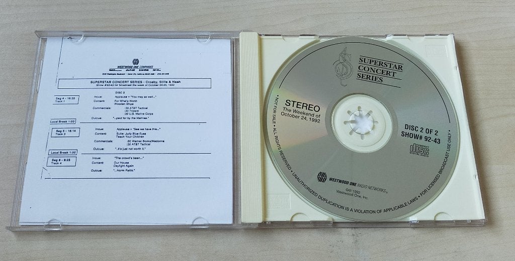 Crosby Stills & Nash Superstar Concert Series Part Two CD, Ophalen of Verzenden, Gebruikt, Poprock