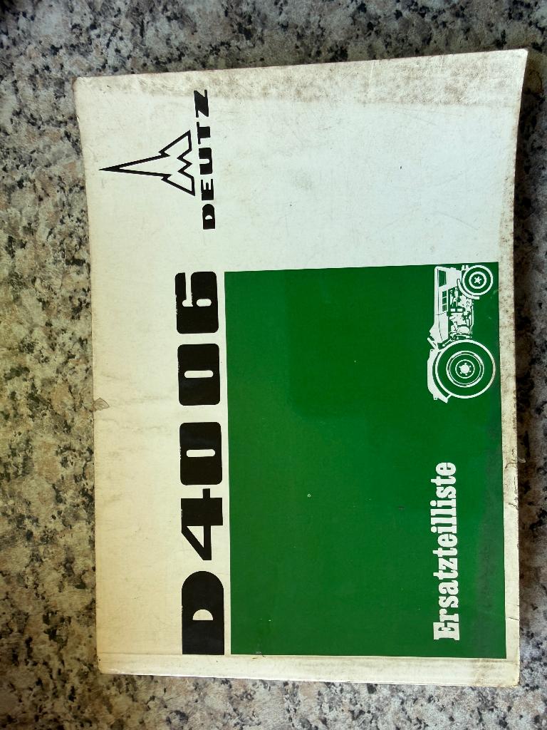 Onderdelen lijst deutz 4006, Ophalen of Verzenden, Gelezen, Catalogus