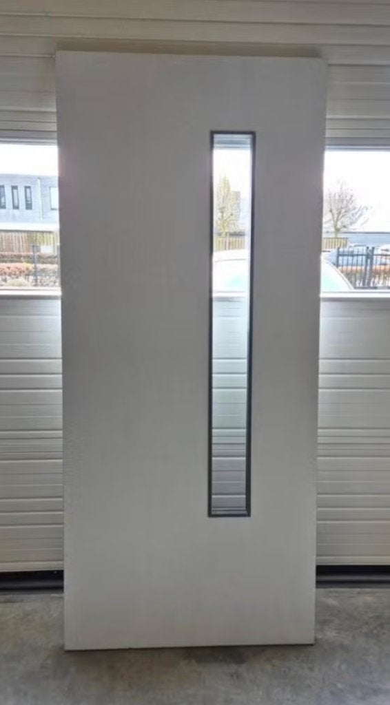 Deur, deuren: 2 Buitendeuren hechthout 4 cm dik, Ophalen, Kunststof, 80 tot 100 cm, 200 tot 215 cm