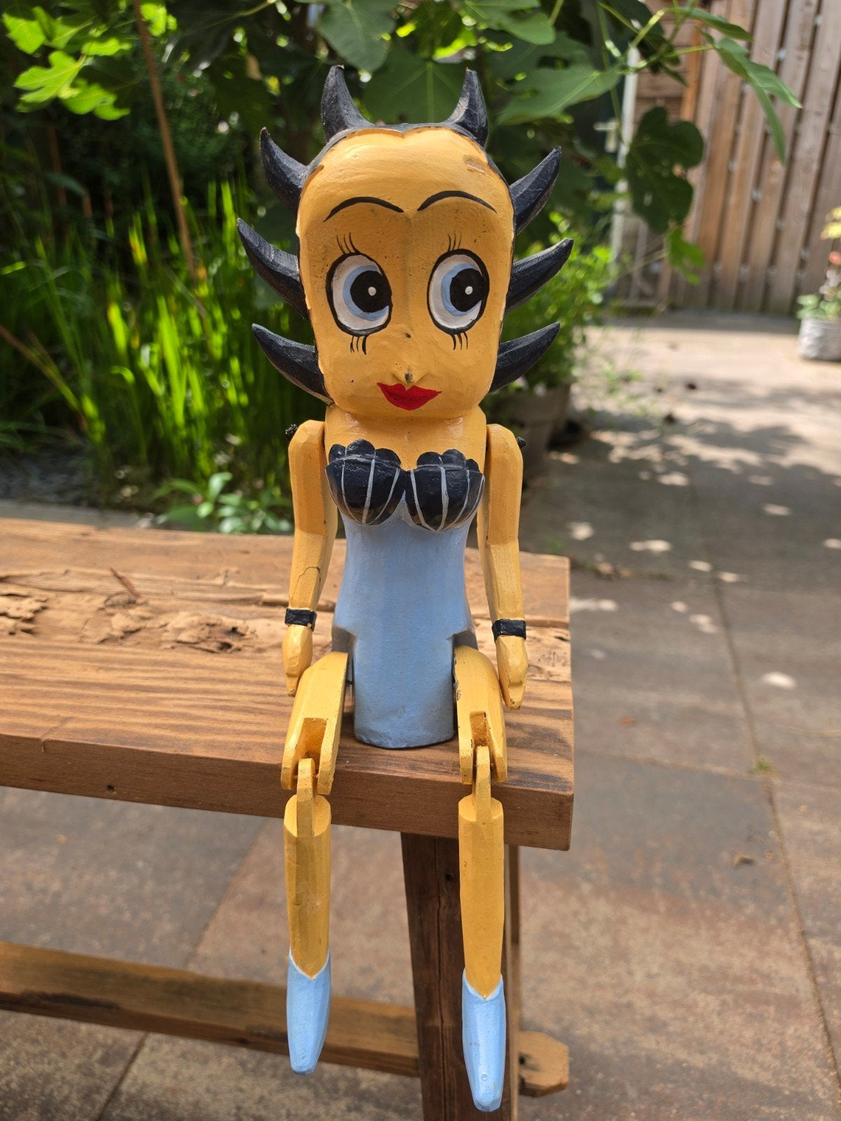 Unieke handgeschilderde houten pop - Betty Boop stijl, Ophalen of Verzenden