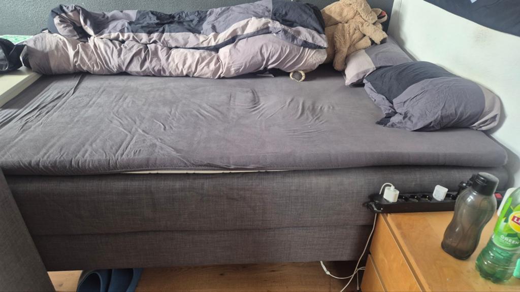 IKEA DUNVIK Boxspring Bed 200x140 cm - 3 jaar oud, Verzenden, Degelijk, Tweepersoons, 140 cm