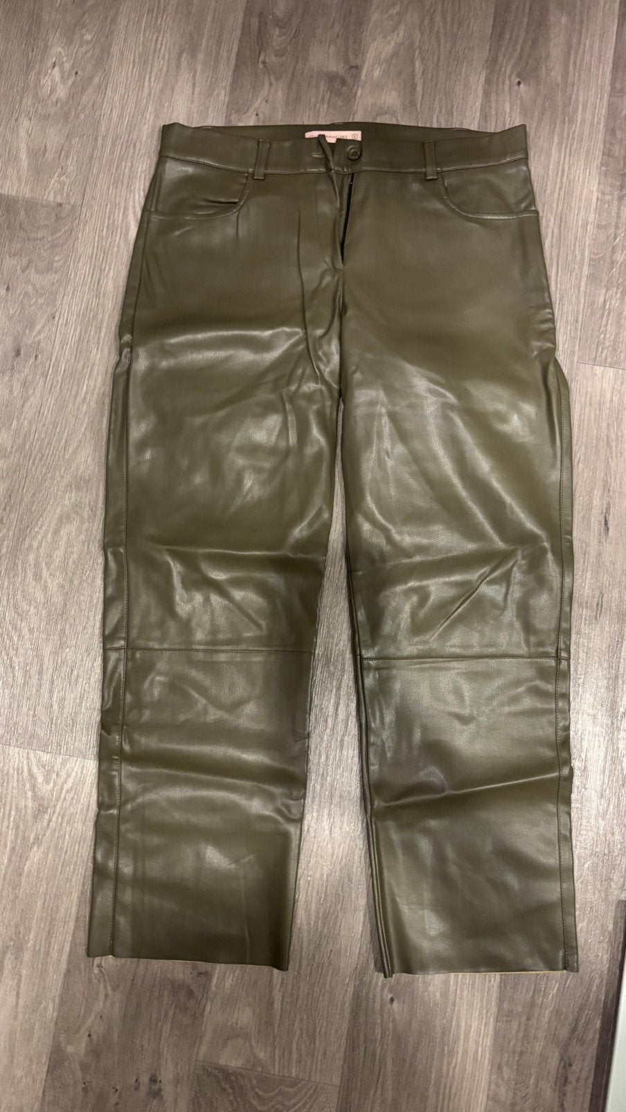 Legergroen leren broek Studio Anneloes, Ophalen of Verzenden, Zo goed als nieuw, Maat 36 (S), Lang