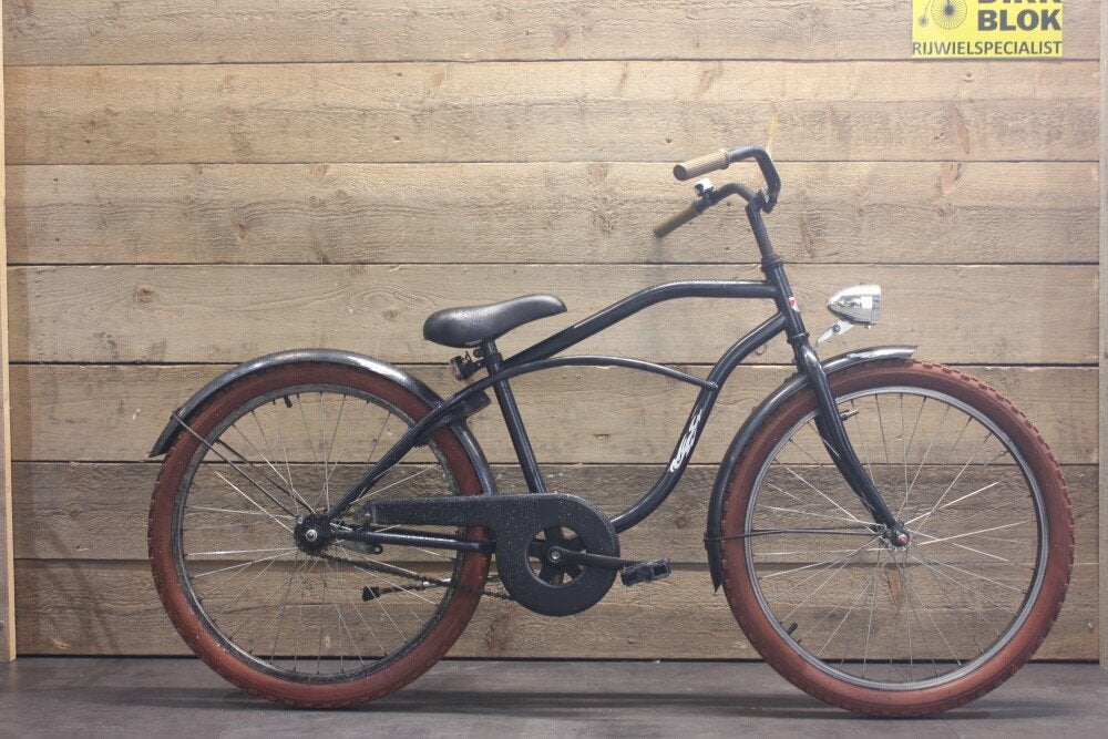 24 inch Cruiser jongensfiets remnaaf zwart + 3 mnd garantie, Fietsen en Brommers, Niet ingevuld, Gebruikt, Niet ingevuld, Niet ingevuld
