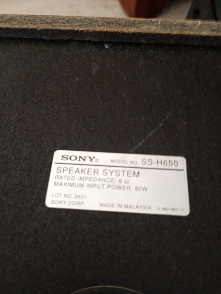 Sony SS-H650 Speaker Systeem - 80W - Gebruikt, Gebruikt, Ophalen of Verzenden, 60 tot 120 watt, Sony