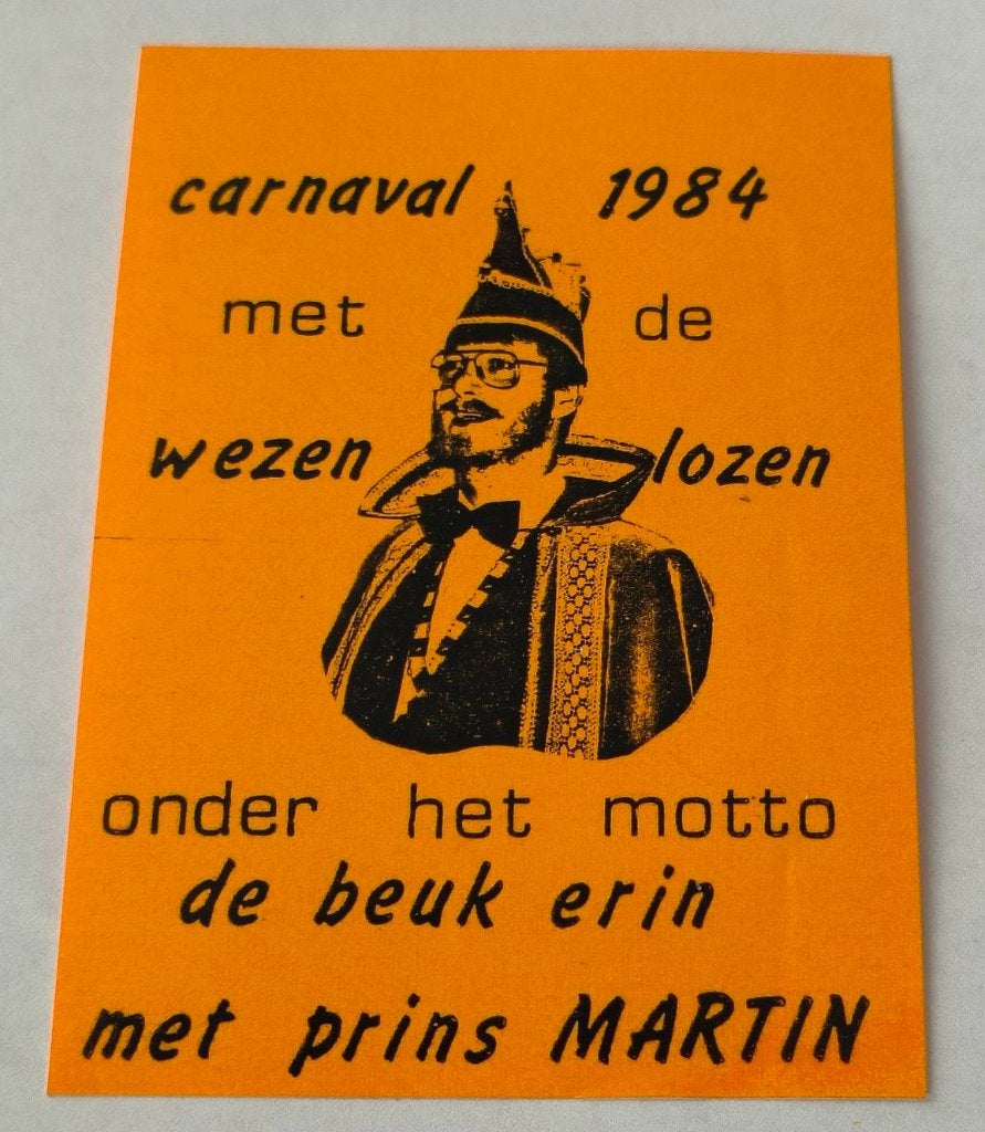 Sticker Carnaval 1983 met de Wezenlozen. Pr. Martin, Ophalen of Verzenden, Zo goed als nieuw, Bedrijf of Vereniging