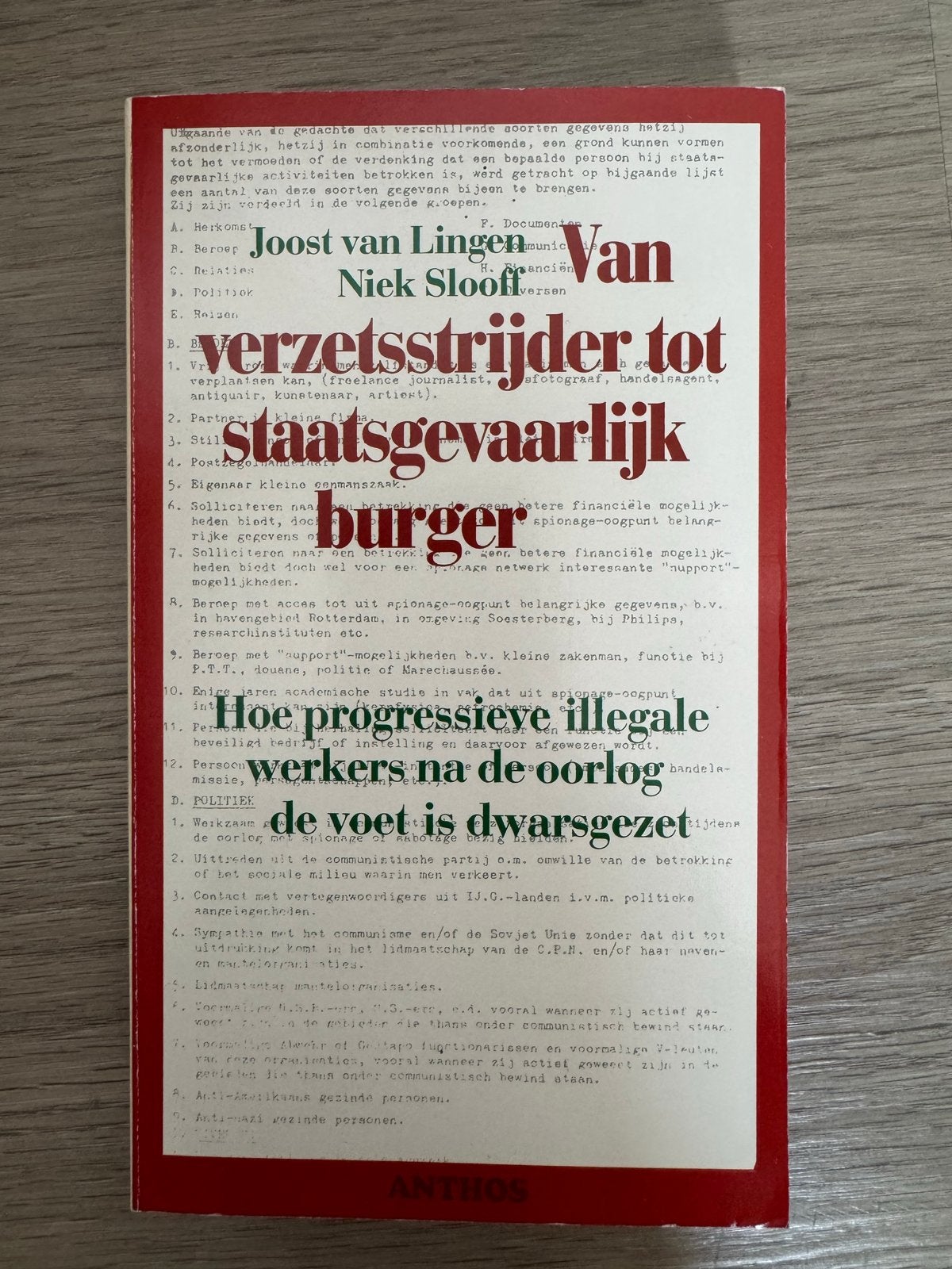 Verzetsstrijder tot staatsgevaarlijk burger, Ophalen, 19e eeuw, Zo goed als nieuw