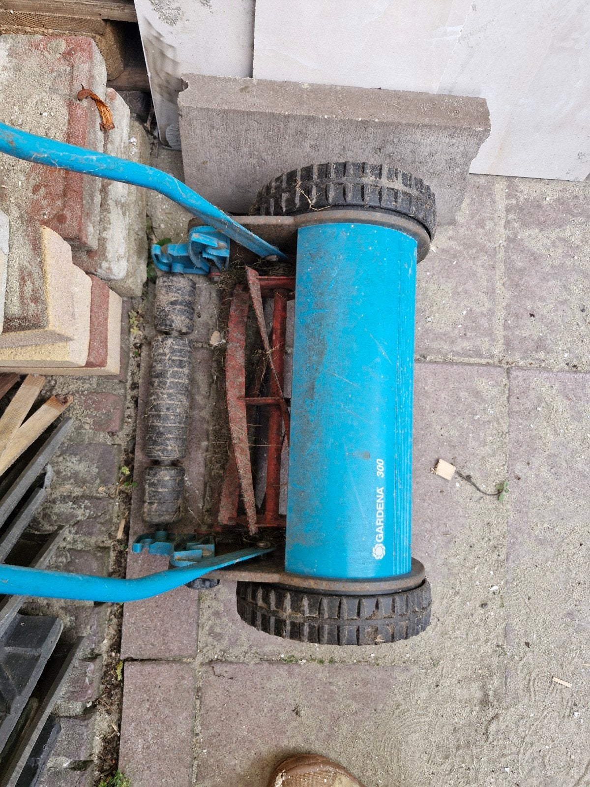 Gardena 300 handgrasmaaier - Gebruikt, Gebruikt, Handgrasmaaier, Ophalen of Verzenden, 30 t/m 39 cm