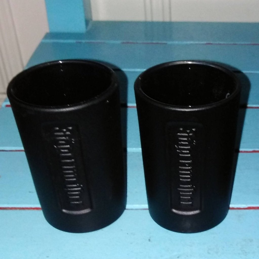 Jagermeister borrelglaasje zwart 2 cl set van 2 stuks, Verzamelen, Glas en Borrelglaasjes, Ophalen, Zo goed als nieuw, Borrel- of Shotglas