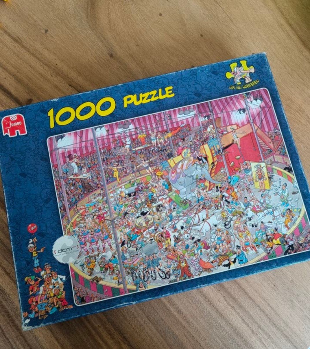 Jan van Haasteren puzzel 'Het Circus' - 1000 stukjes, Ophalen of Verzenden, 500 t/m 1500 stukjes, Zo goed als nieuw, Legpuzzel