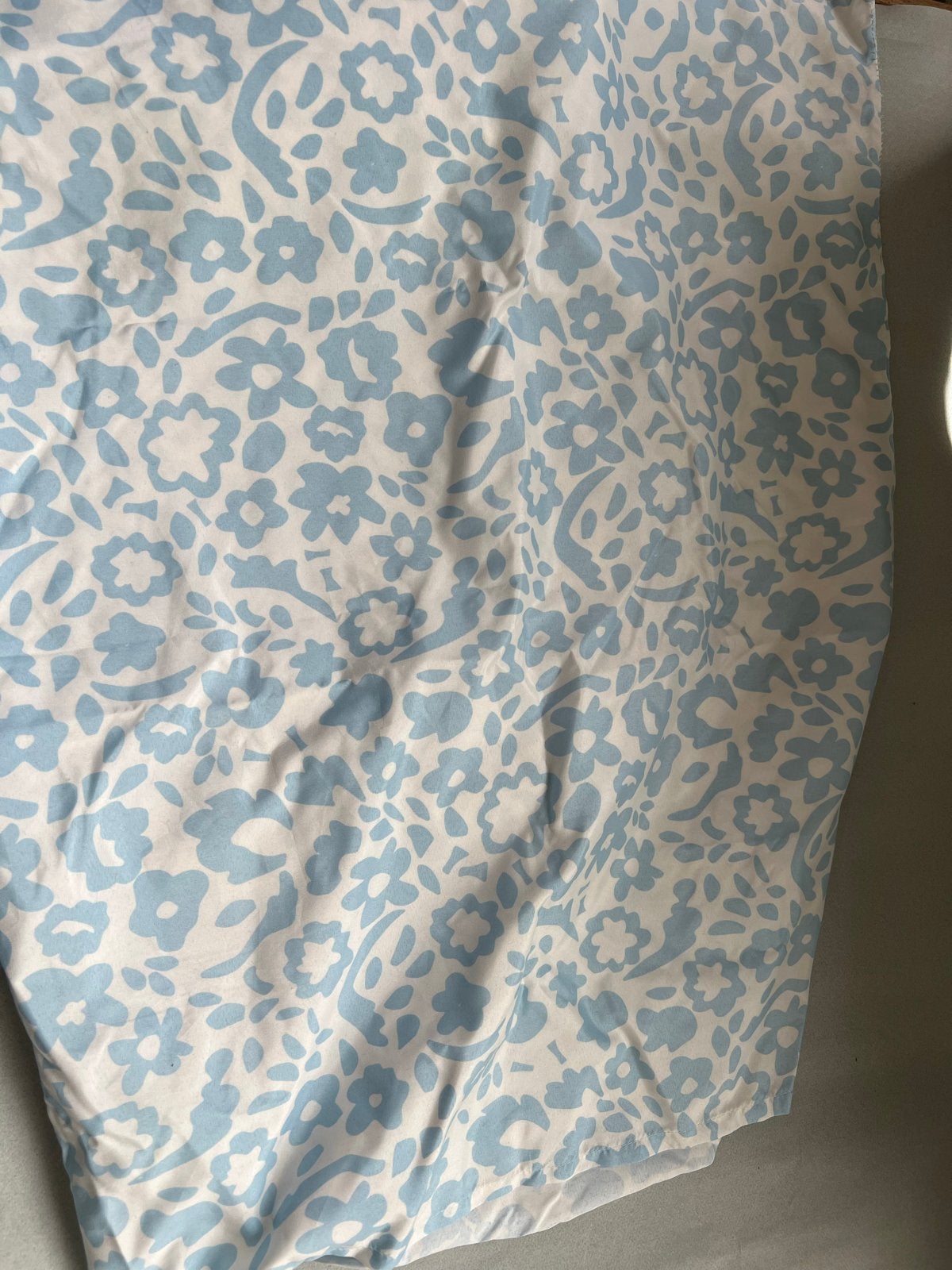 IKEA wit met blauwe bloemen Dekbedovertrek 140x200cm, Eenpersoons, Meerkleurig, Dekbedovertrek, Ophalen of Verzenden