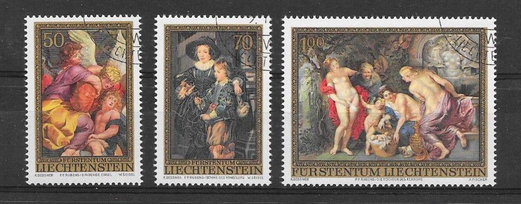 Liechtenstein Michel 655-657 gestempeld  RUBENS, Postzegels en Munten, Ophalen of Verzenden, Overige landen, Gestempeld