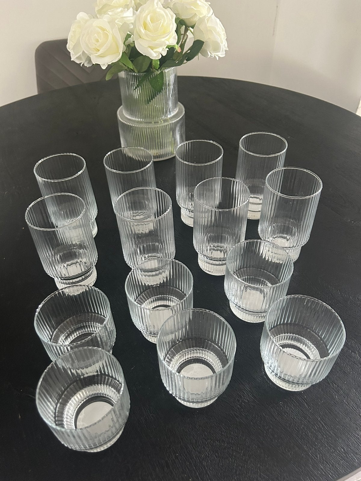 Drinkglazen ribbel wibra nieuw nooit gebruikt, Glas of Glazen, Ophalen of Verzenden, Overige stijlen, Glas