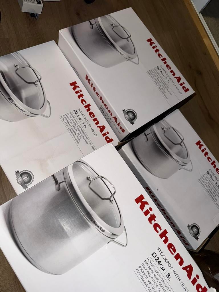 Kitchenaid pannenset, 4 liter of meer, Ophalen of Verzenden, Zo goed als nieuw, 3 snelheden of meer