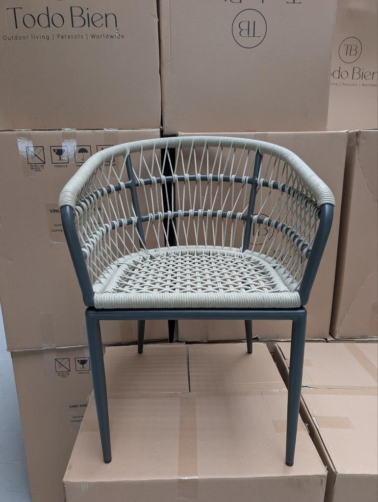 Partij outdoor stoelen outdoor, alu frame en polyester touw, Zakelijke goederen, Horeca | Meubilair en Inrichting, Ophalen of Verzenden