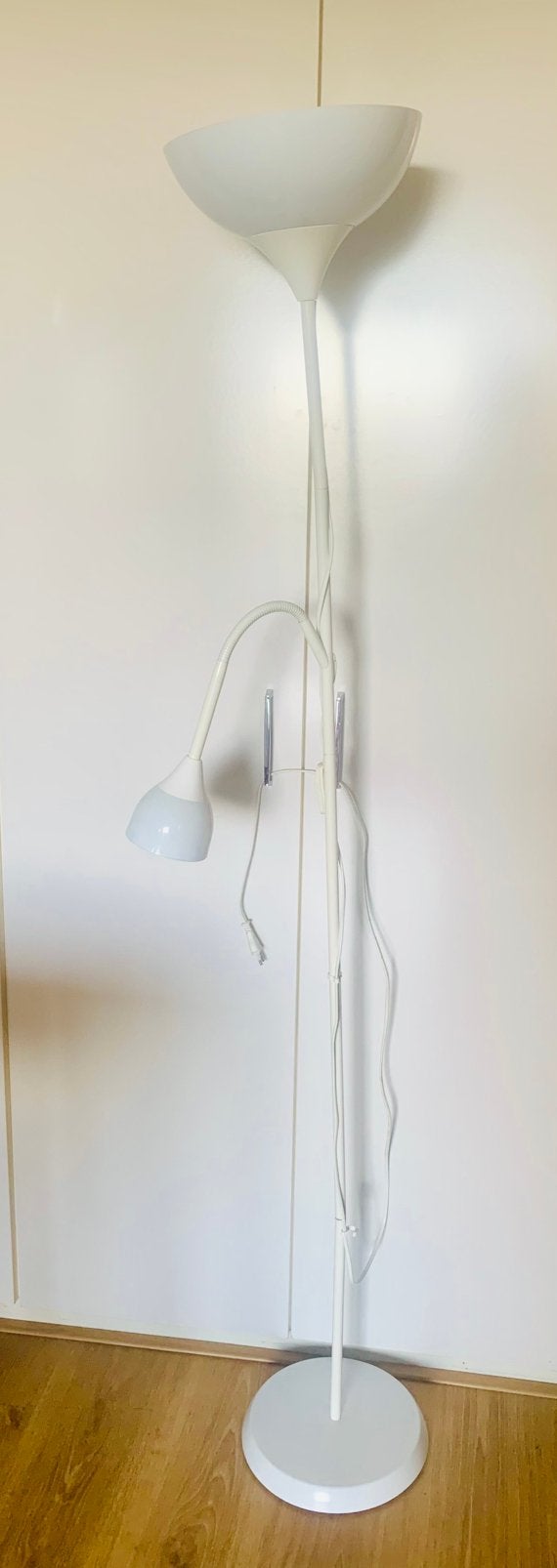 Staande lamp met twee lichtpunten + lampen, Ophalen, Gebruikt, 150 tot 200 cm