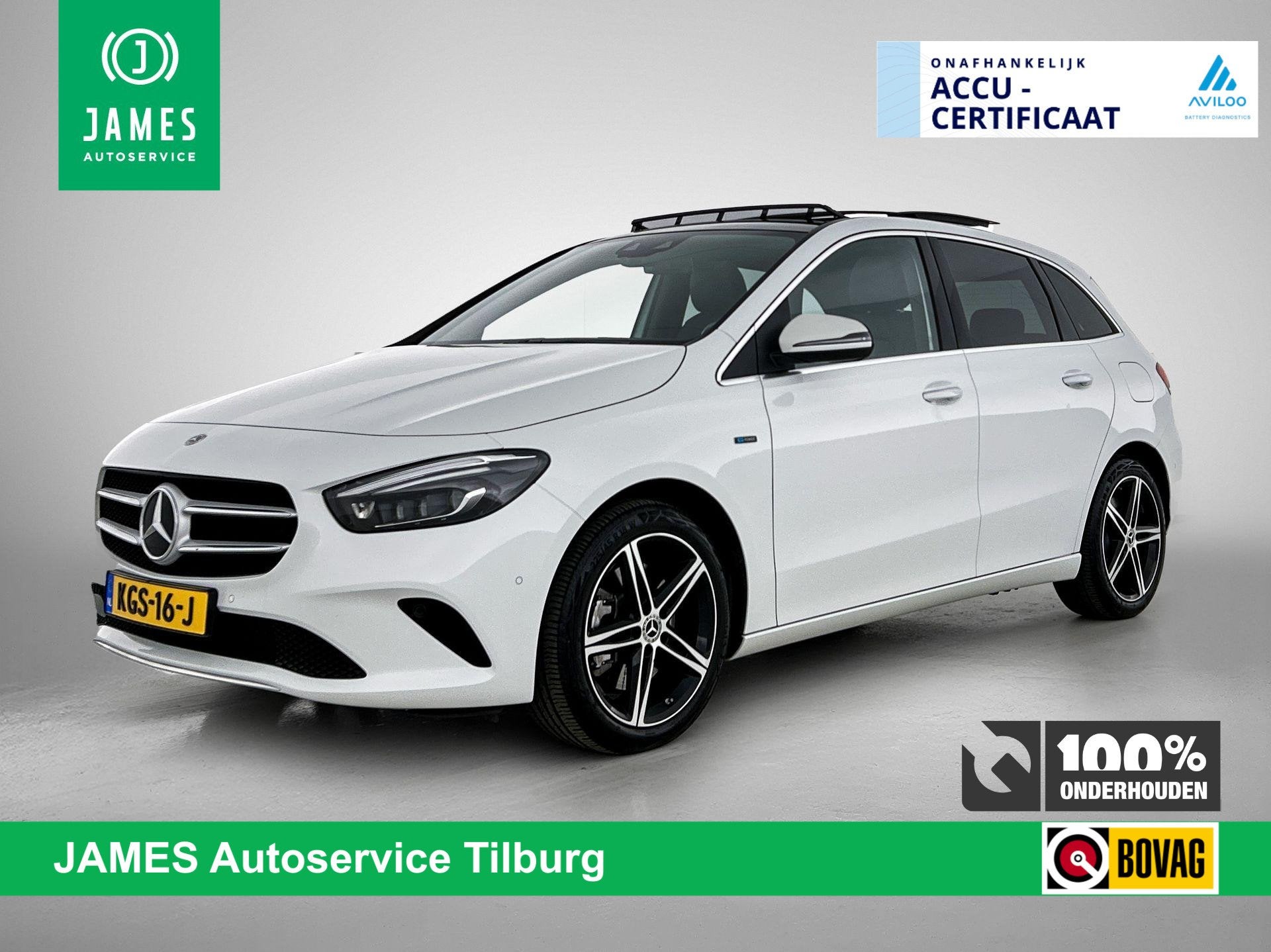 Mercedes-Benz B-klasse 250 e Premium PANORAMADAK | LEER | MA, Auto's, Mercedes-Benz, Gebruikt, 4 cilinders, Wit, Bedrijf