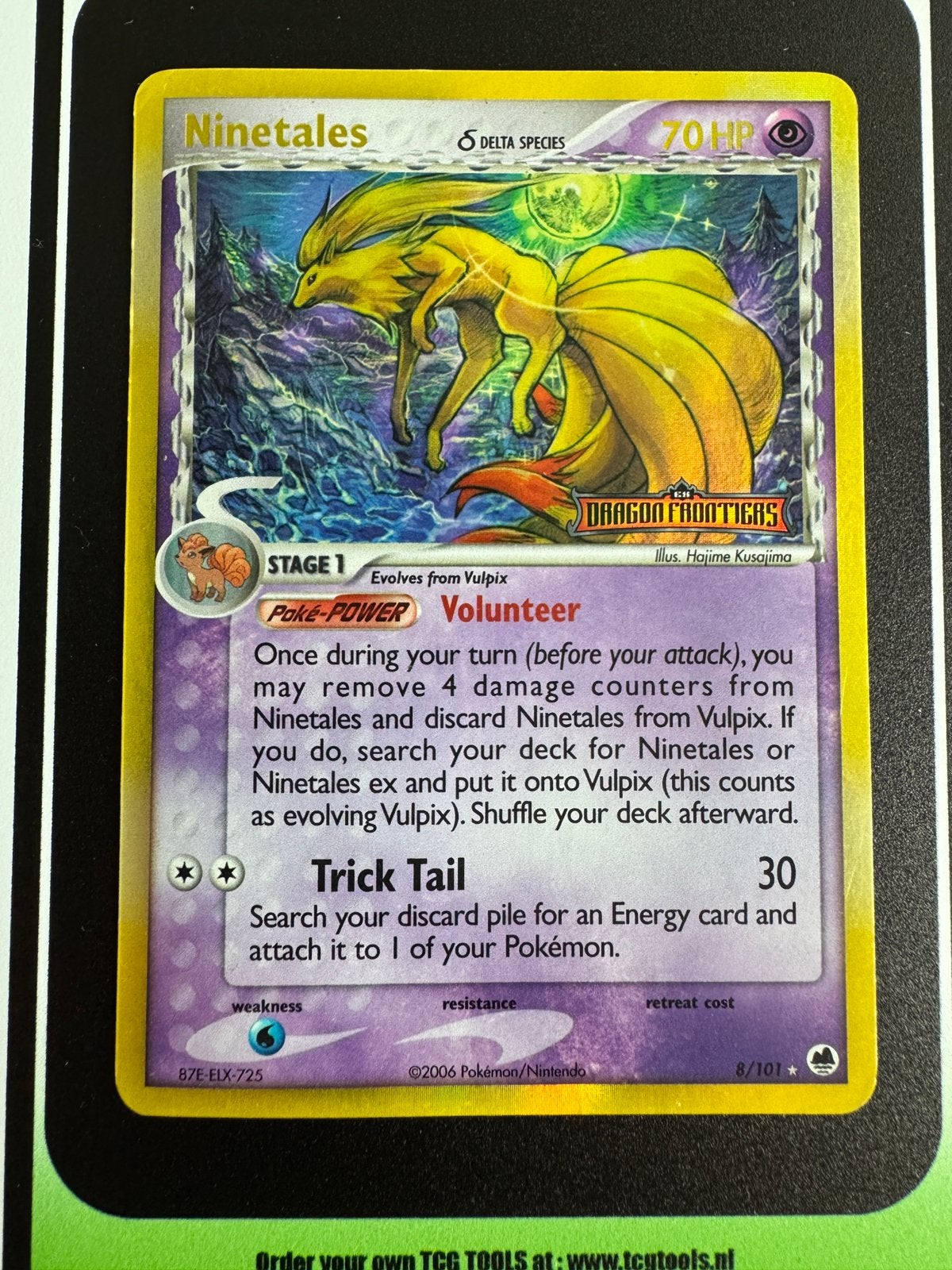 Ninetales #8 - Dragon Frontiers - Reverse Holo, Ophalen of Verzenden, Zo goed als nieuw