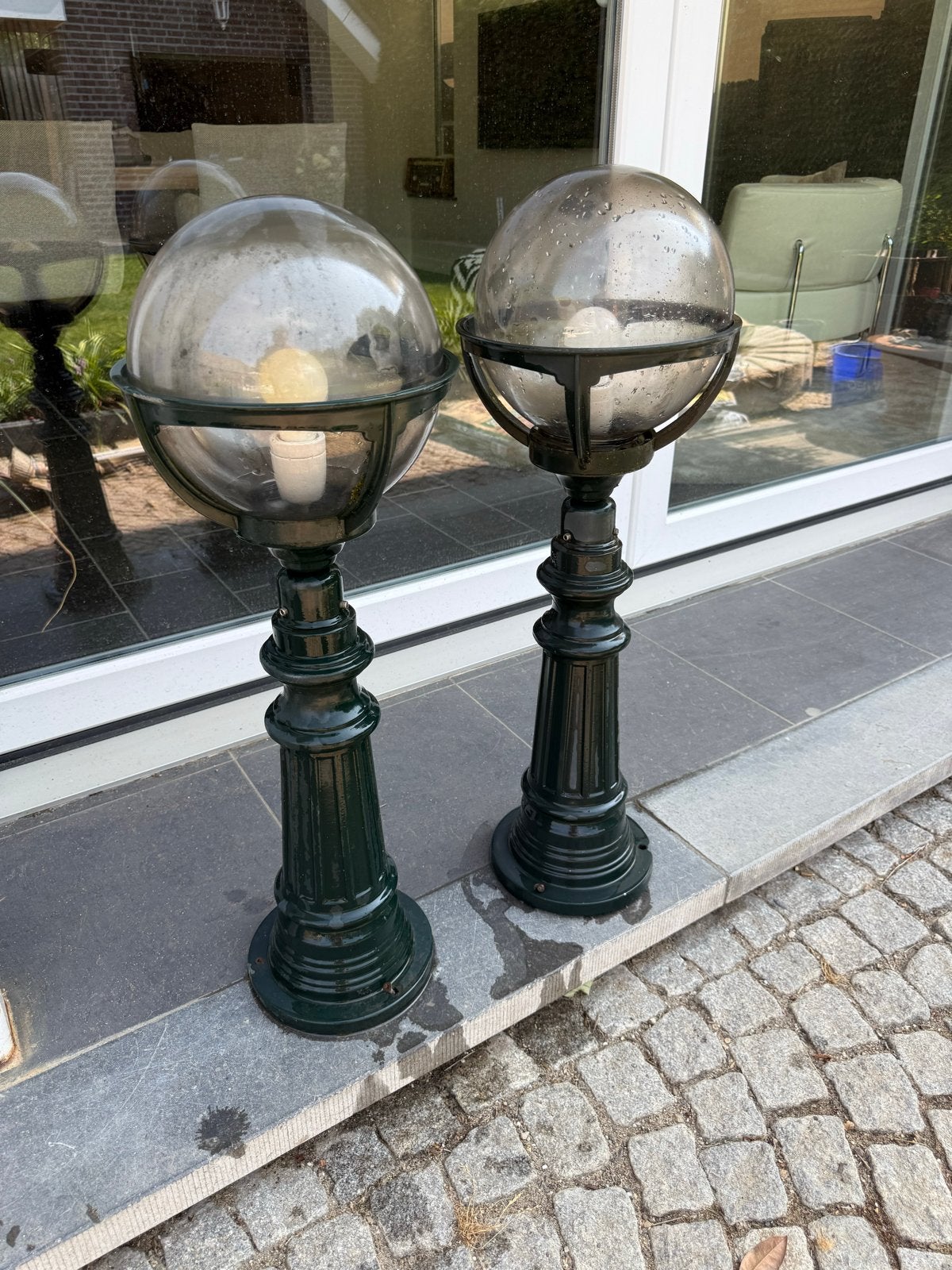 Gietijzeren buitenlampen, Tuin en Terras, Gebruikt, Wandlamp, Ophalen of Verzenden, Netvoeding