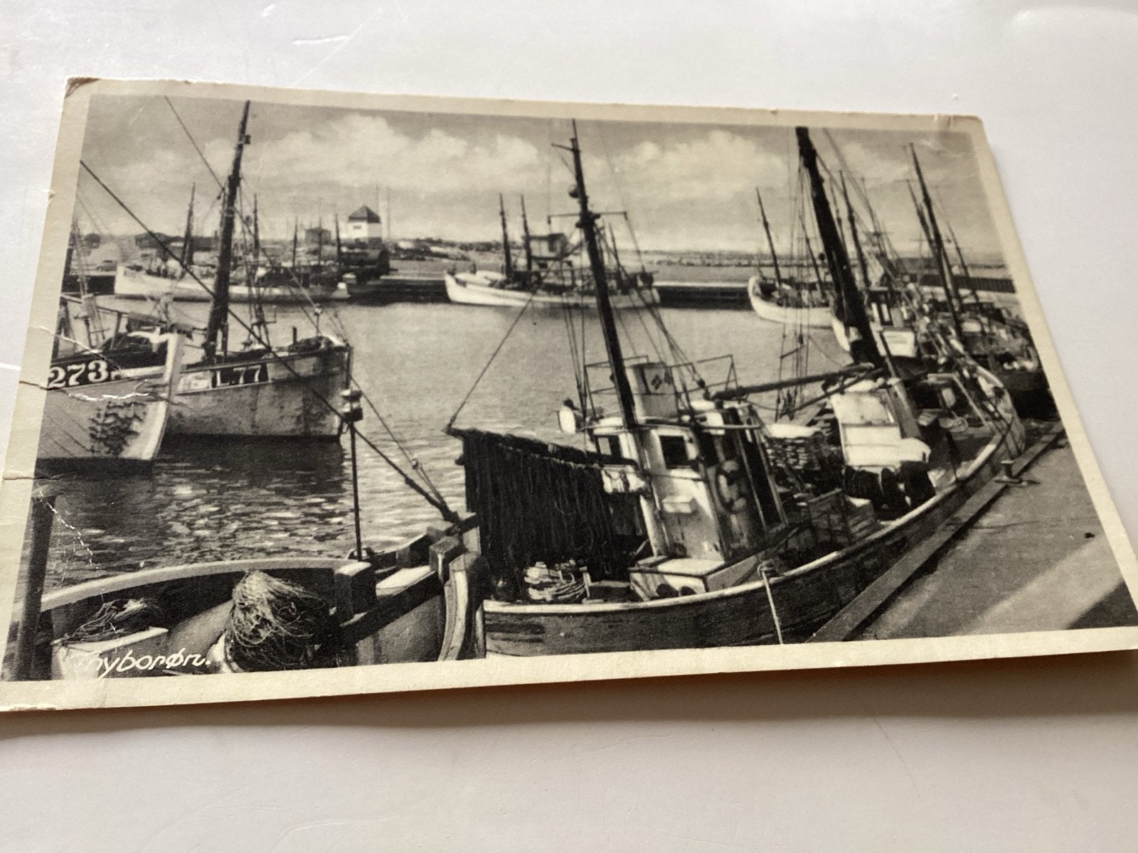 Oude ansichtkaart haven Nyborg, Denemarken, Ophalen of Verzenden, 1920 tot 1940, Gelopen