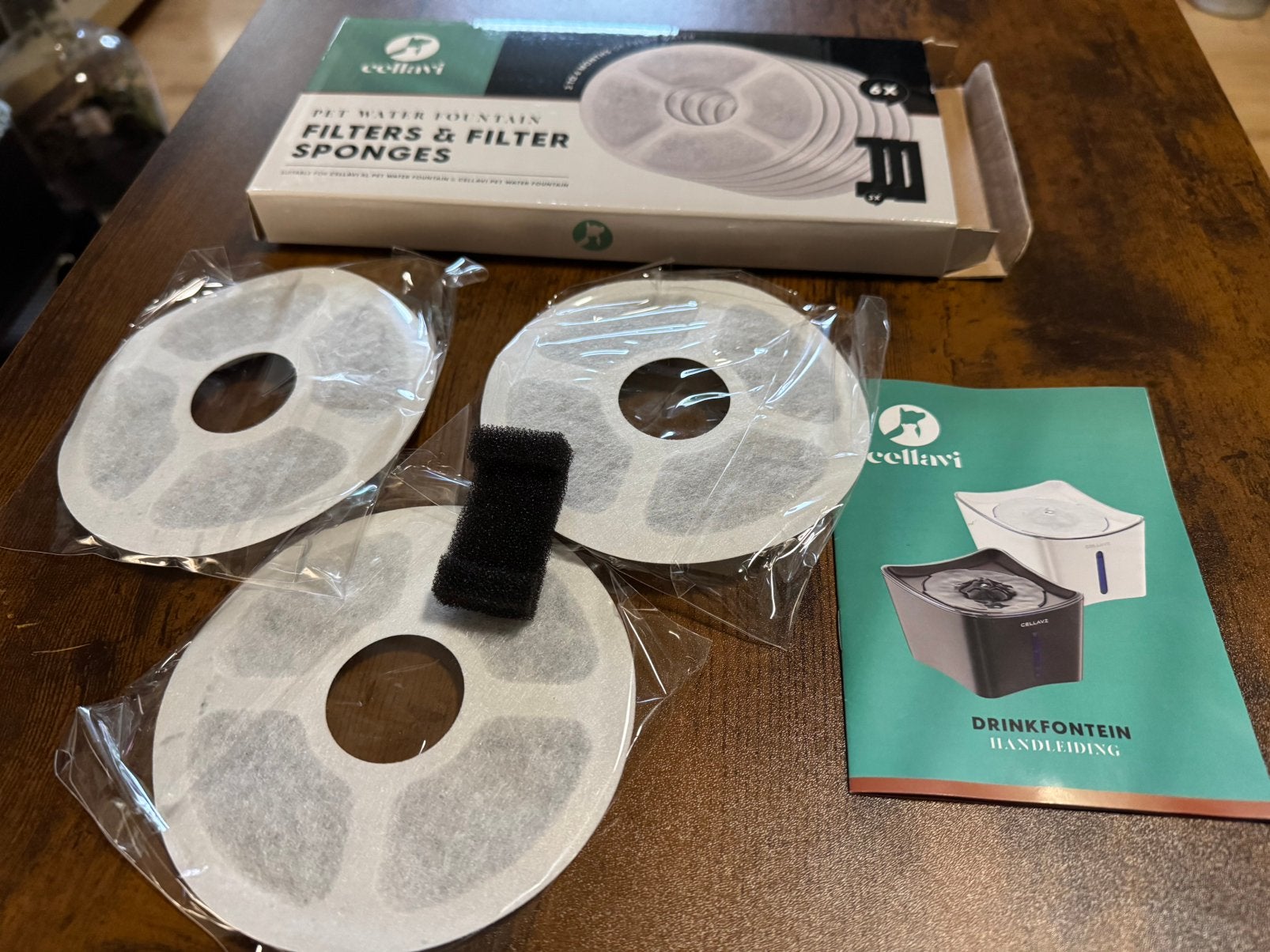 Filters en spons voor Cellavi drinkfontein, Ophalen of Verzenden, Nieuw