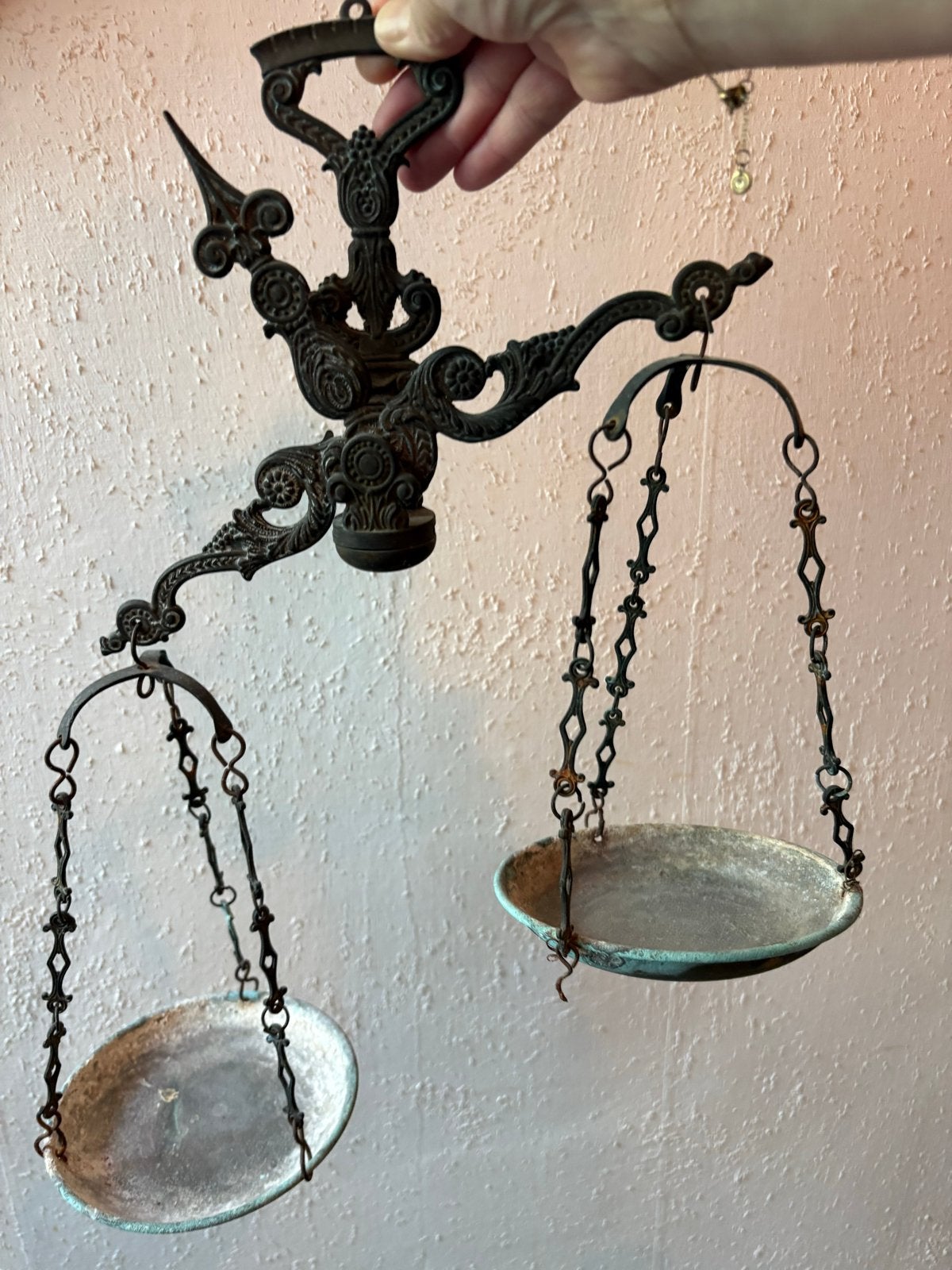 Antieke decoratieve weegschaal, Ophalen of Verzenden