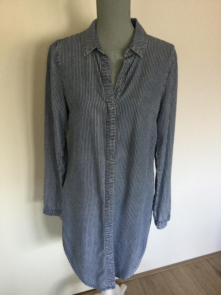 Soepelvallende gestreepte jeansblouse/tuniek - Vero Moda, Kleding | Dames, Maat 38/40 (M), Blauw, Vero Moda, Ophalen of Verzenden