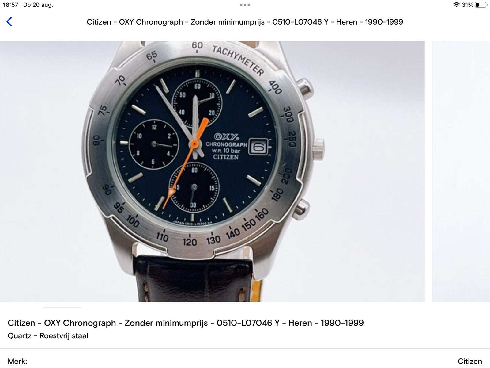 Citizen Oxy Chrono Dames / Heren Horloge - Nieuwe Batterij, Overige merken, Leer, Staal, Polshorloge