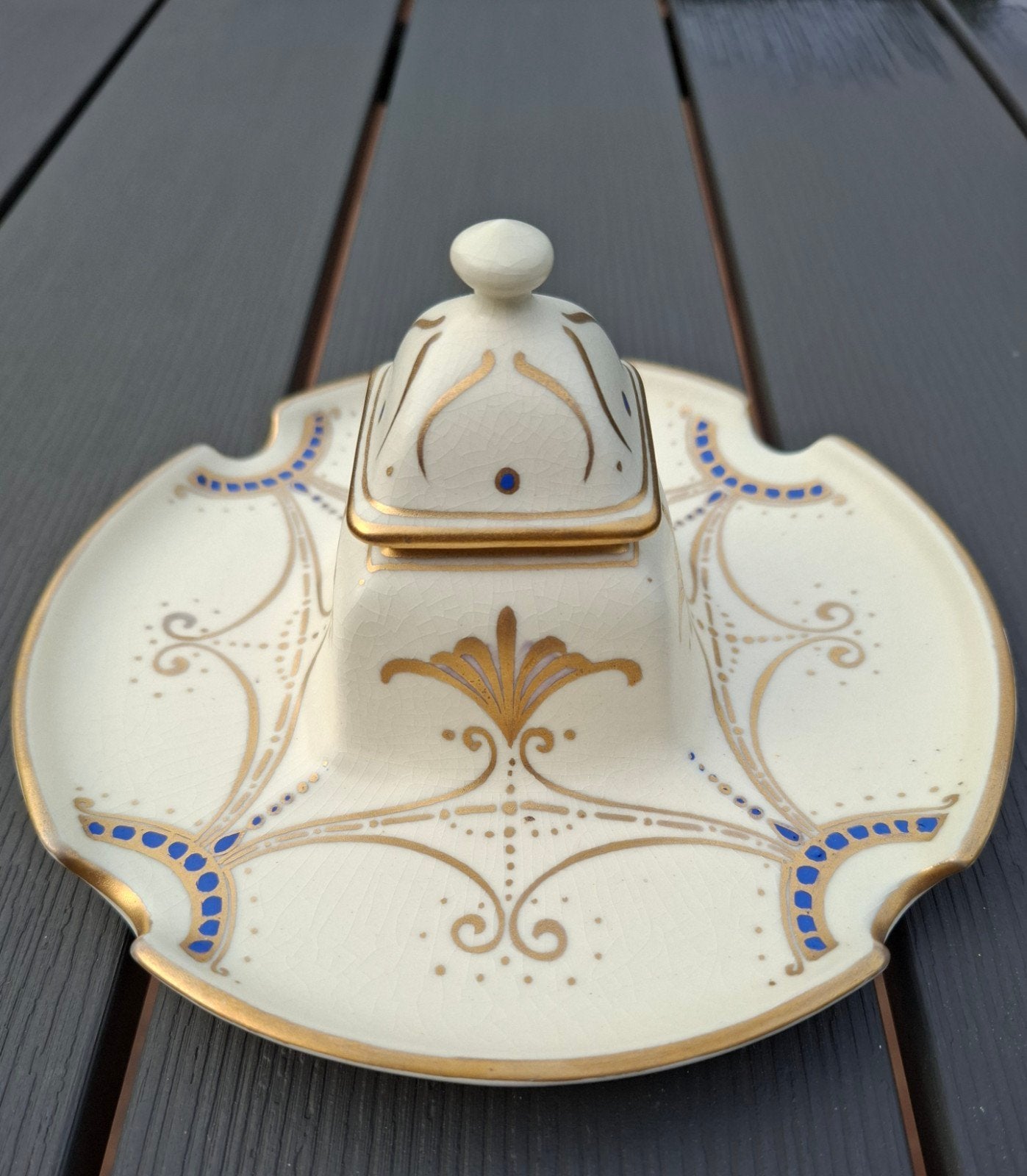 Zeldzaam mooie Arnhem plateel inktpot Roelof Sterken, Antiek en Kunst, Ophalen of Verzenden