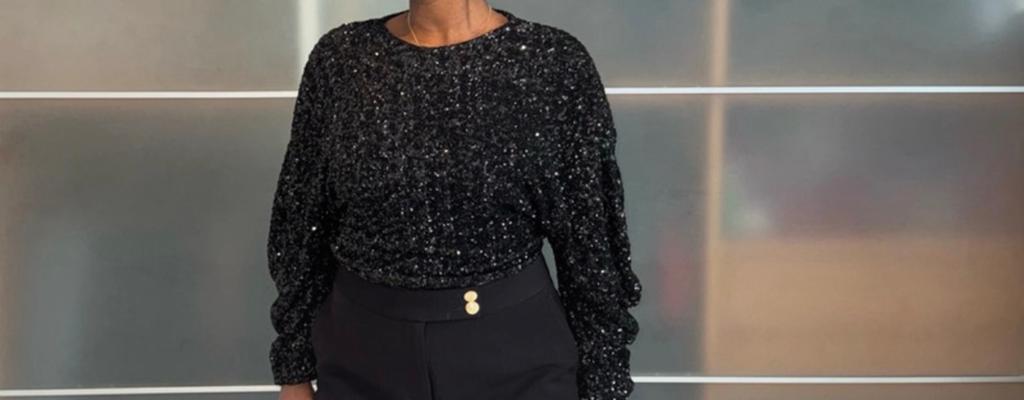 Zara glitter top M, Kleding | Dames, Tops, Verzenden, Zo goed als nieuw