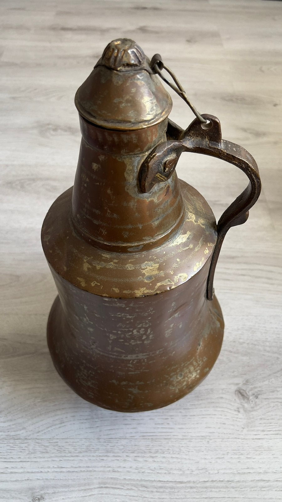 Antieke vintage Ottomaanse Koperen Turkse Kan, Ophalen of Verzenden, Koper