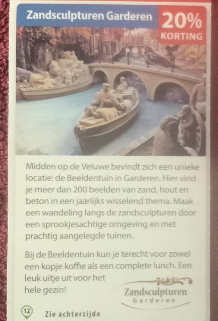 Zandsculpturen Garderen Voordeelbon, Drie personen of meer, Kortingsbon, Overige typen