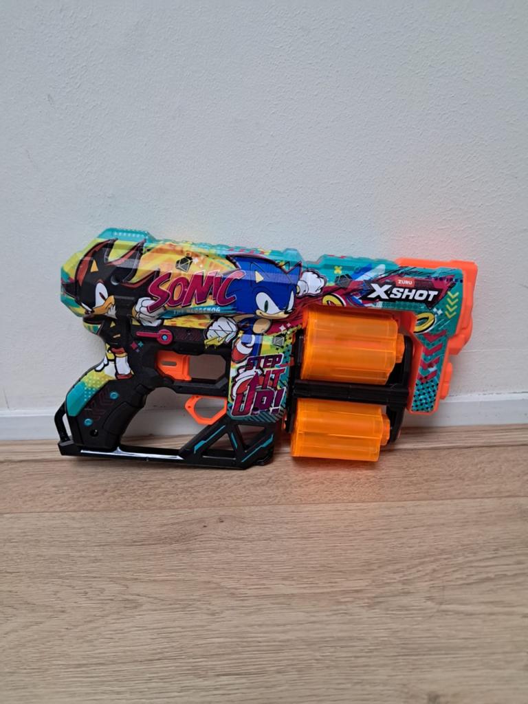 X-Shot Sonic the Hedgehog Blaster, Kinderen en Baby's, Speelgoed | Actiefiguren, Ophalen, Gebruikt