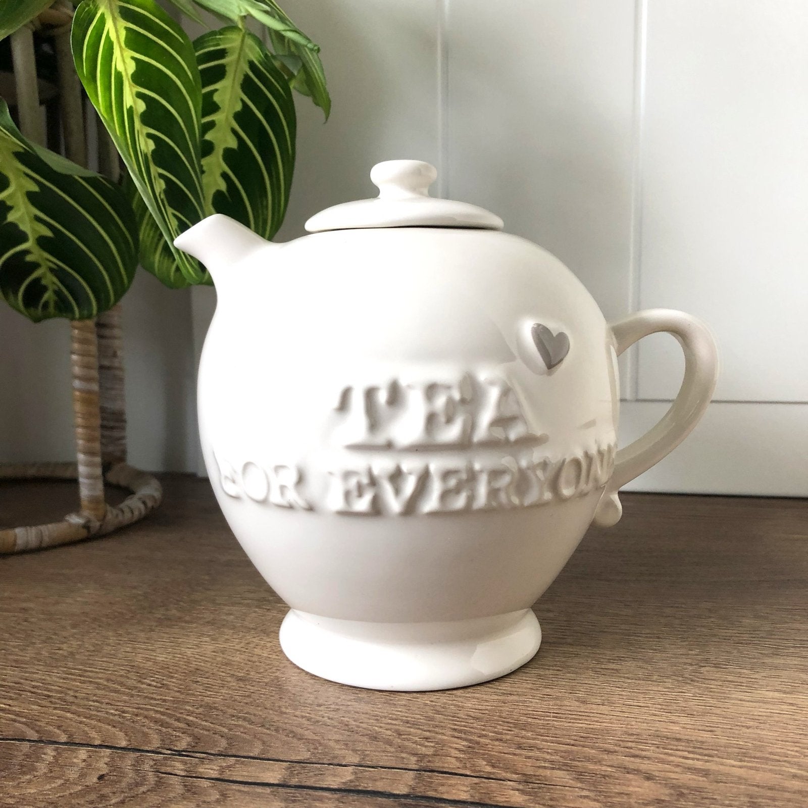 Bastion Collection Theepot "Tea for Everyone" Wit Keramiek, Theepot/fluitketel, Ophalen of Verzenden, Zo goed als nieuw, Steen/keramiek