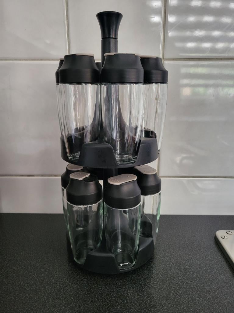 Coninx Spicero kruiden carrousel met 10 glazen potjes, Ophalen of Verzenden, Gebruikt
