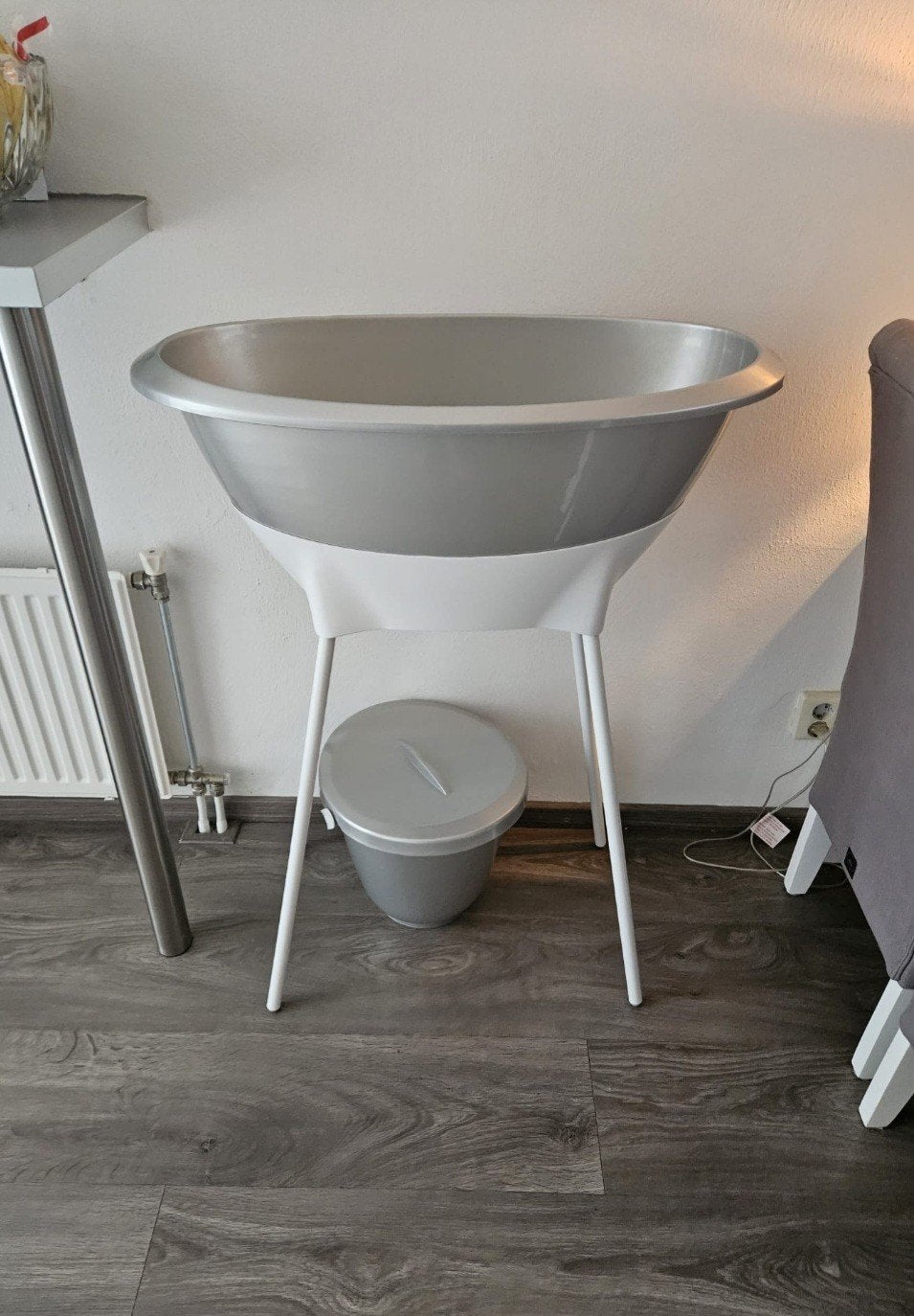 Luma Baby Badje met standaard zilver wit, Overige merken, Gebruikt, Ophalen of Verzenden, Badje