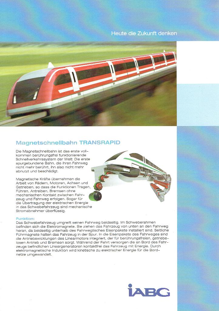 Diverse folders over Transrapid in diverse talen, Ophalen of Verzenden, Nieuw, Trein, Kaart of Prent