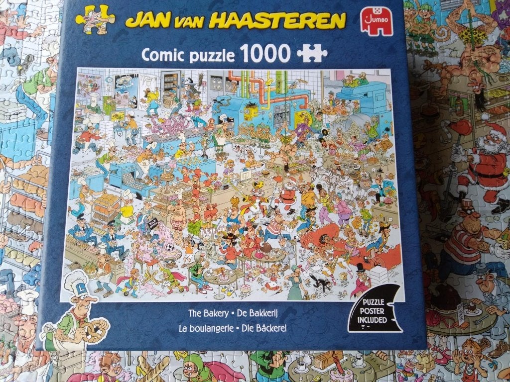 Jan van Haasteren puzzel [1000st] DE BAKKERIJ, Ophalen of Verzenden, 500 t/m 1500 stukjes, Zo goed als nieuw, Legpuzzel