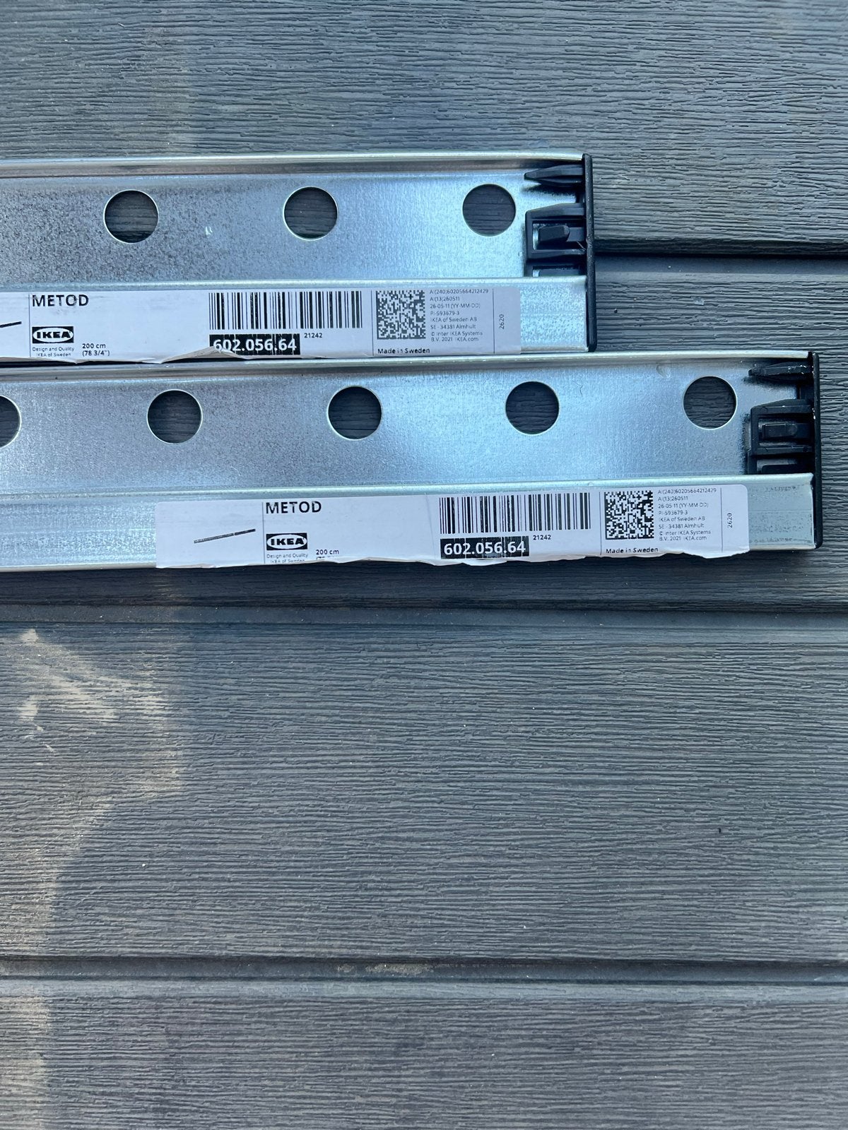 IKEA METOD ophangrail 200 + 160 (2 stuks), Ophalen of Verzenden, Nieuw
