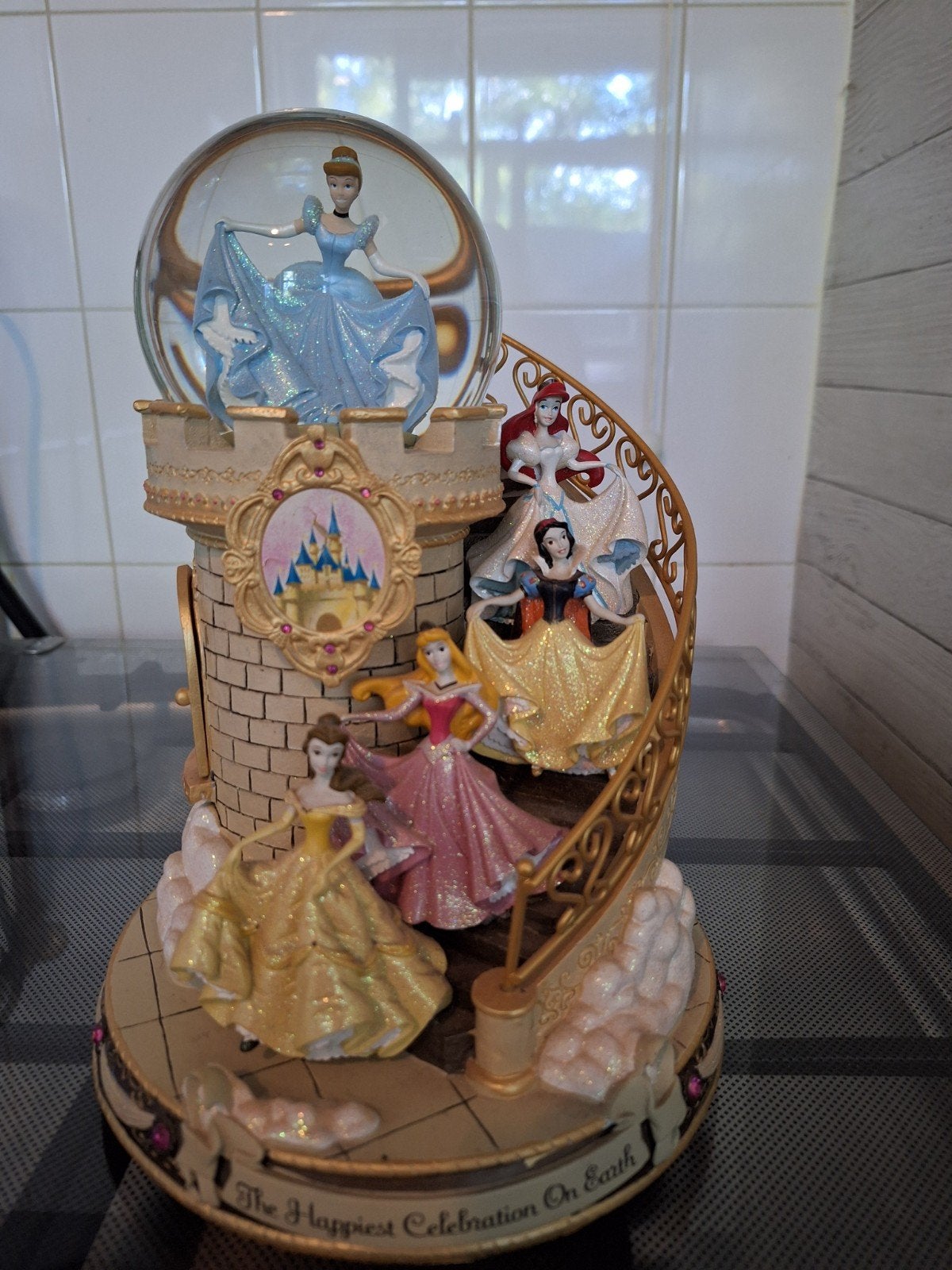 Disney Prinsessen Muziekdoos Sneeuwbol -, Verzamelen, Ophalen, Assepoester of Belle, Zo goed als nieuw, Beeldje of Figuurtje