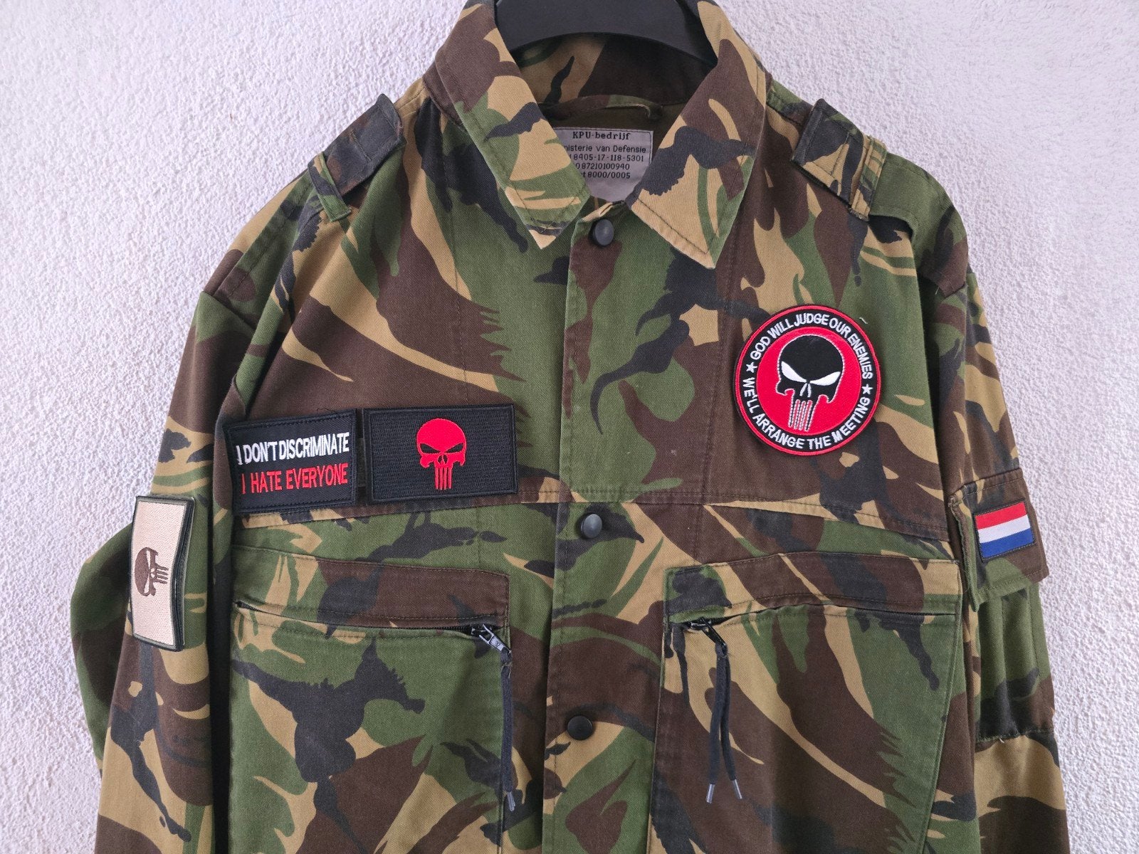 Originele Defensie Kleding - Camouflage Jas, Ophalen of Verzenden, Landmacht, Nederland, Kleding of Schoenen