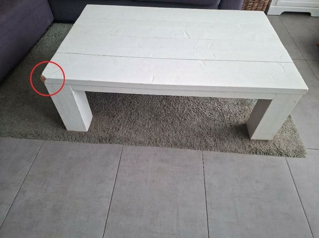 Robuuste Wit Steigerhouten Salontafel (120x80x40 cm), Ophalen, Gebruikt, 100 tot 150 cm, 50 tot 100 cm