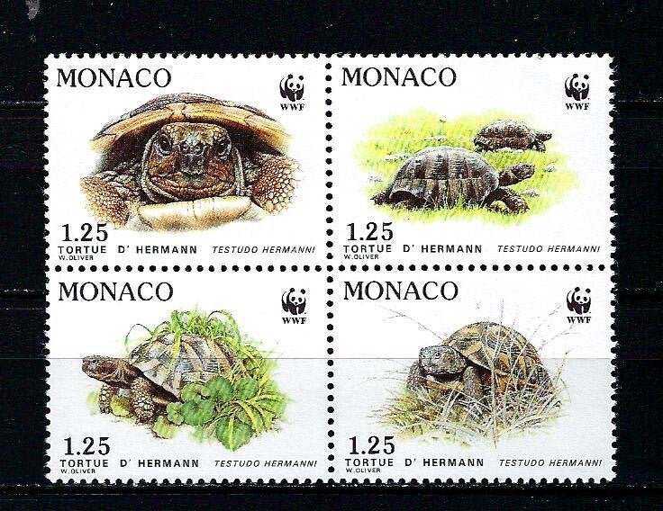 WWF Monaco Mi. 2046/2049 Postfris (schildpadden), Ophalen of Verzenden, Postfris, Dier of Natuur
