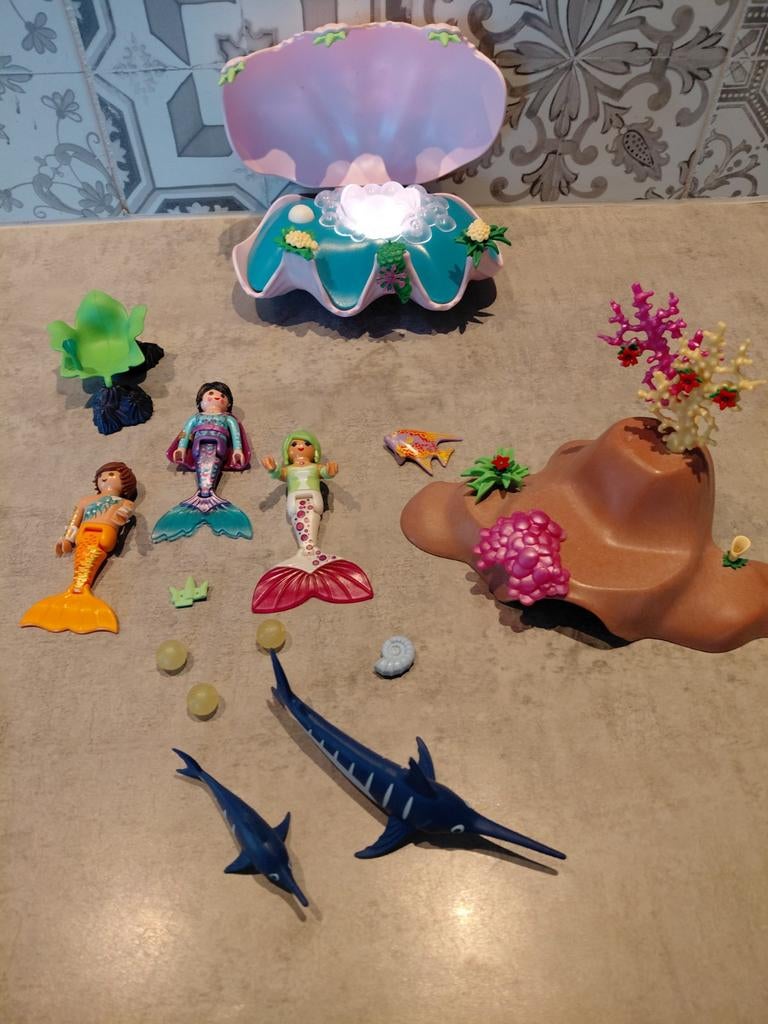 Playmobil Zeemeerminnen Wereld met Lichtgevende Schelp, Kinderen en Baby's, Speelgoed | Playmobil, Ophalen of Verzenden, Zo goed als nieuw