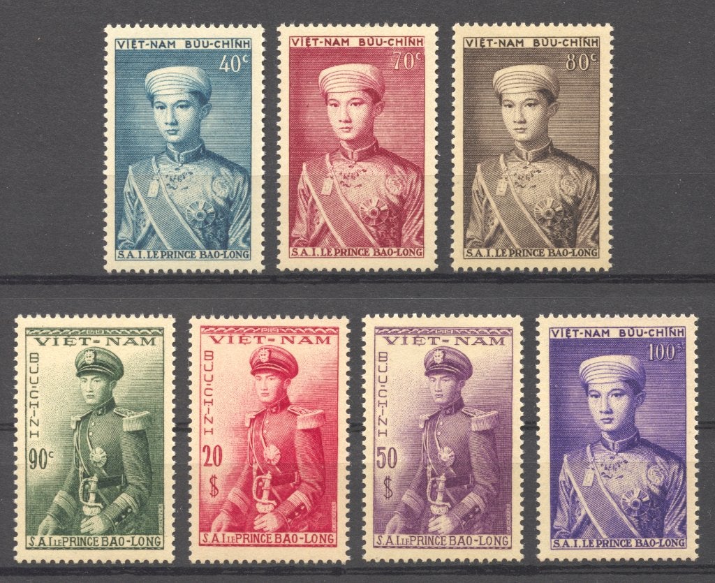 Vietnam, Bao Dai, 1954, Prins Bao Long, postfris, Mi 91-97, Ophalen of Verzenden, Postfris, Oost-Azië