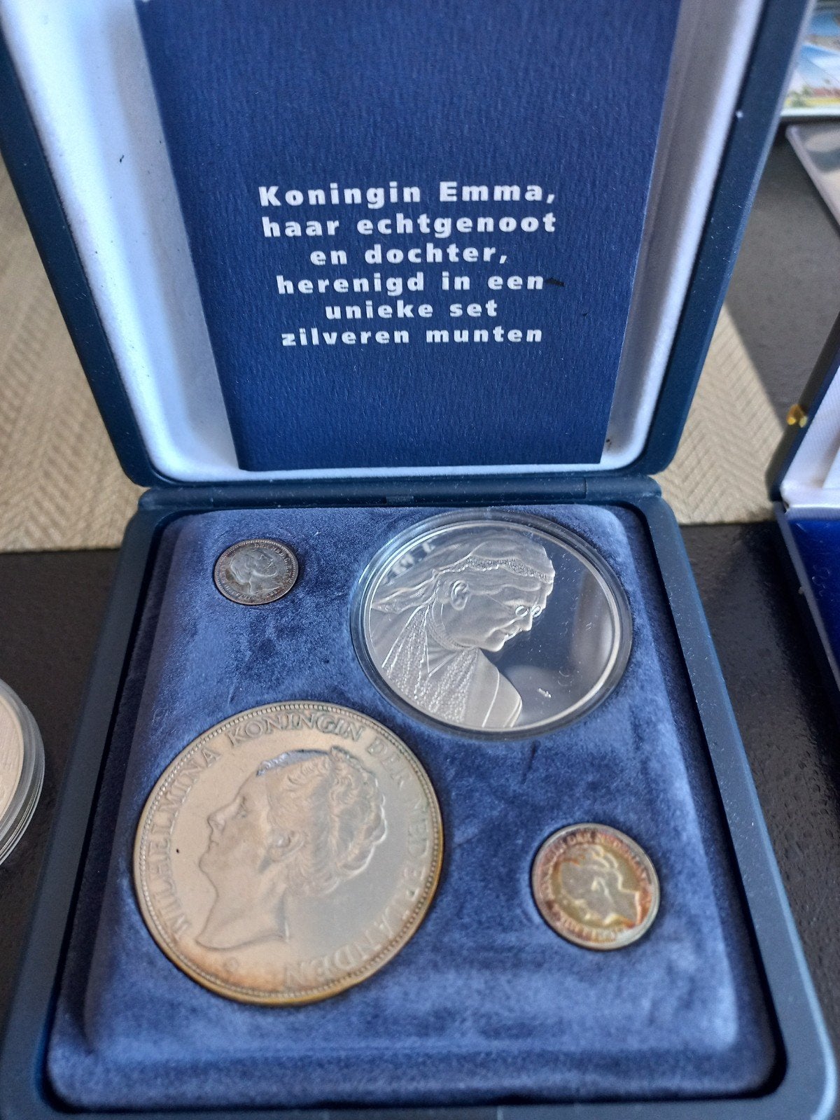 Unieke set zilveren munten Koningin Emma en familie, Setje, Zilver, Koningin Wilhelmina, Overige waardes