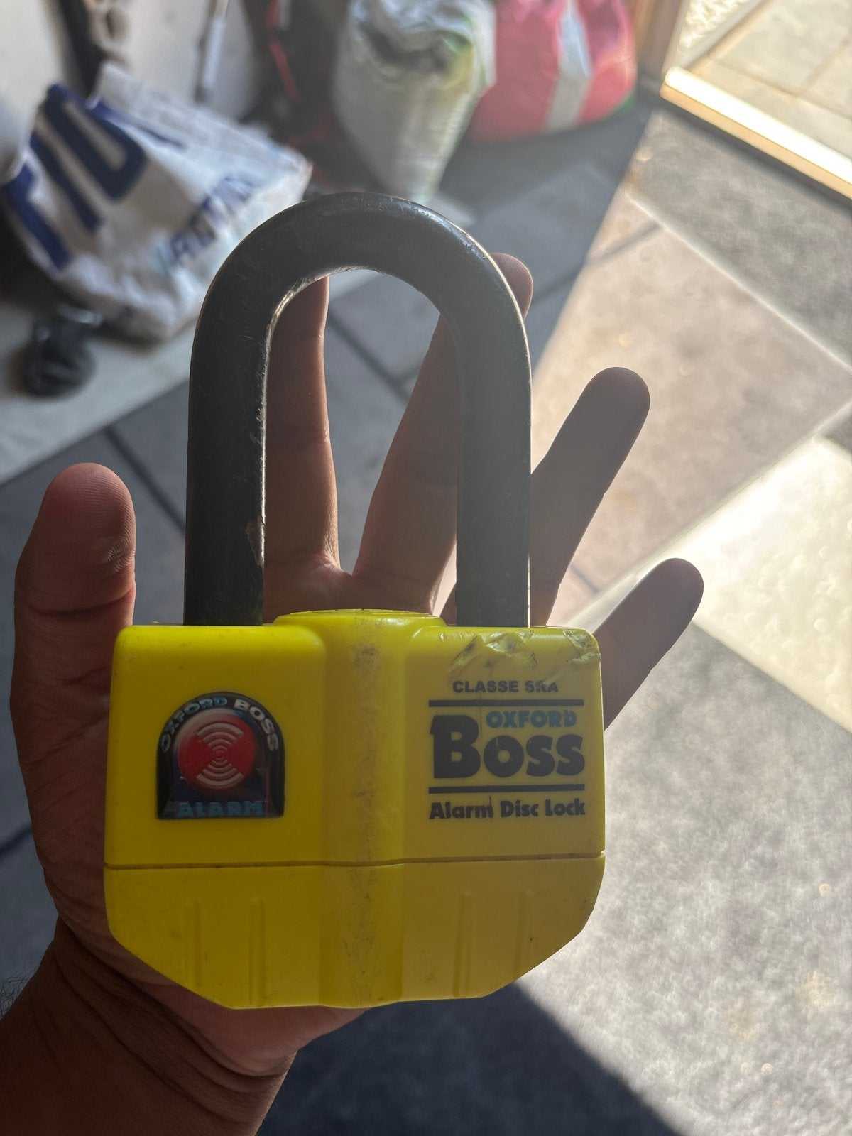 Oxford Boss Alarm Disc Lock - Geel, Ophalen of Verzenden, Gebruikt