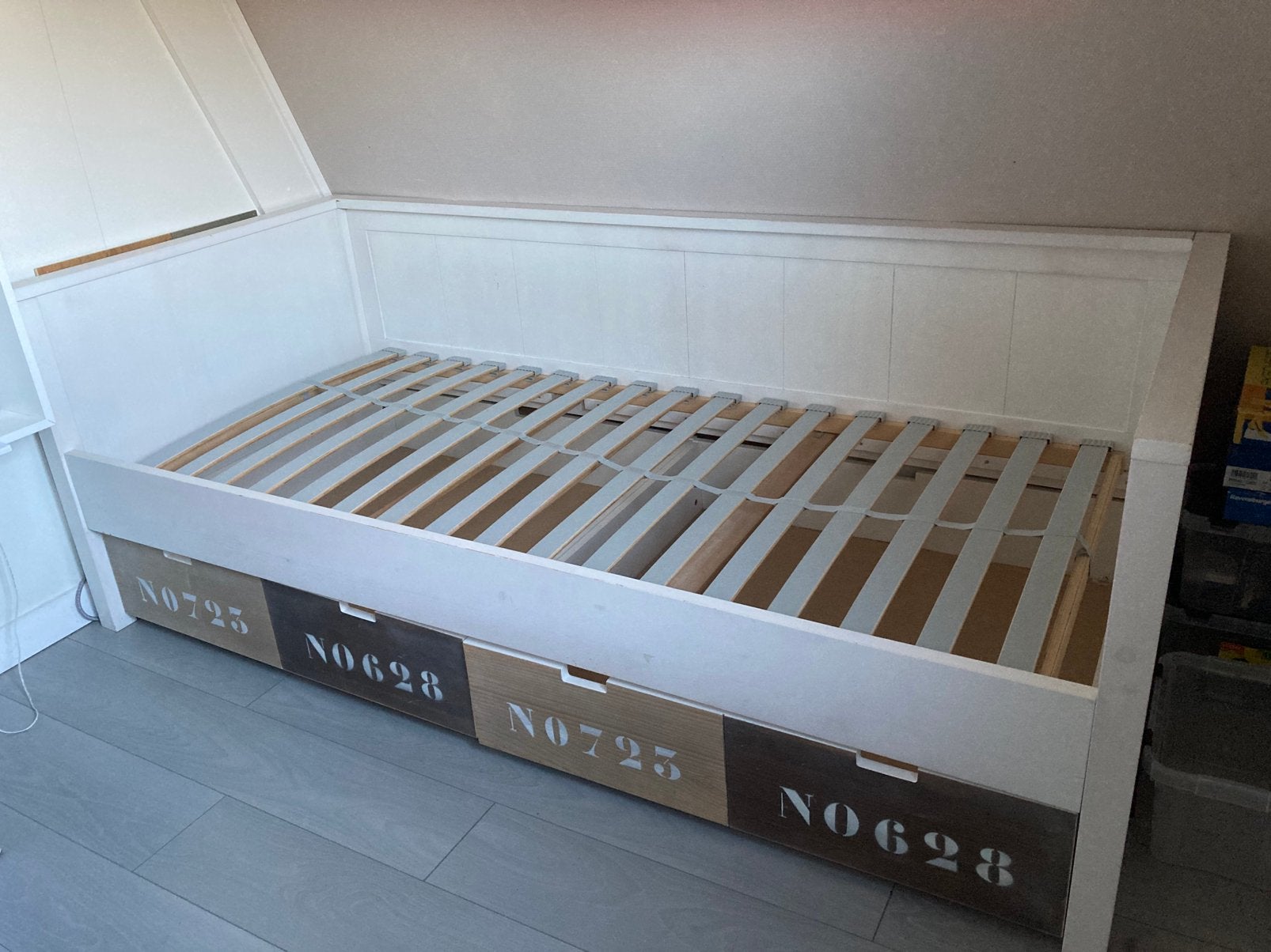 Kinderbed met opberglades, Ophalen, Gebruikt, 90 cm, Eenpersoons